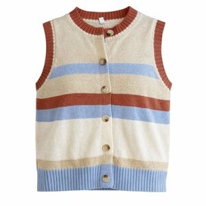 Striped Sleeveless Knit Top Small